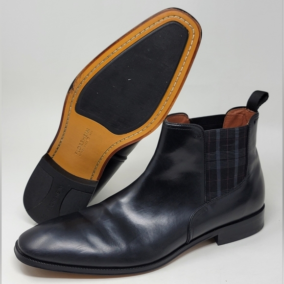 FLORSHEIM Men's Chalet Gore Chelsea BLACK Leather Boots Pull-Ups Shoes Size 11M - Picture 1 of 13